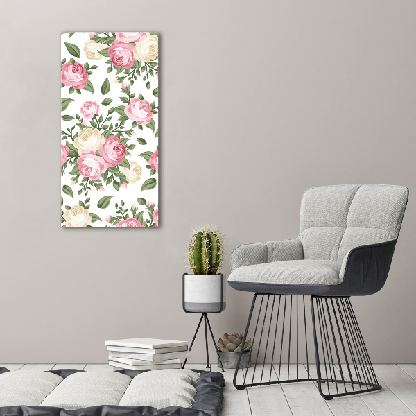 Quadro di vetro verticale Rose