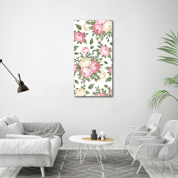 Quadro di vetro verticale Rose