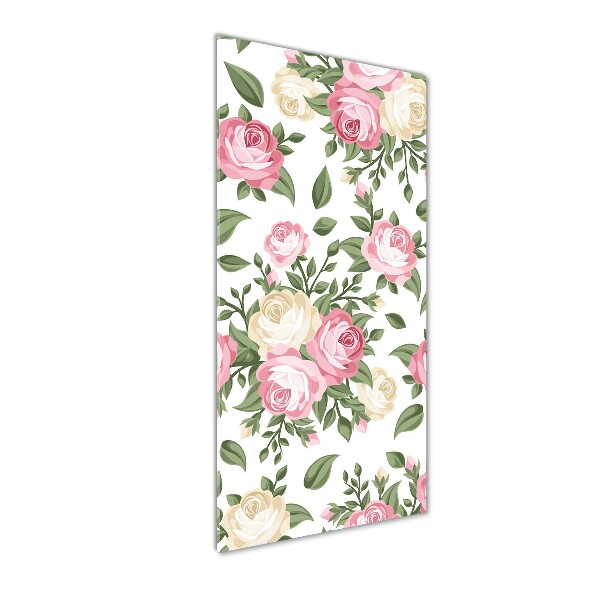 Quadro di vetro verticale Rose