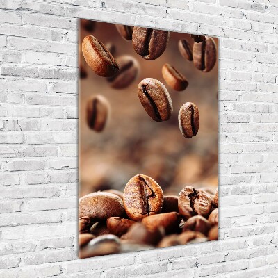 Quadro vetro verticale Chicchi di caffè
