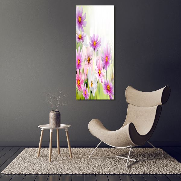 Quadro vetro verticale Fiori selvatici
