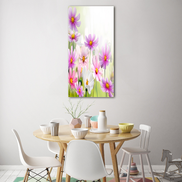 Quadro vetro verticale Fiori selvatici