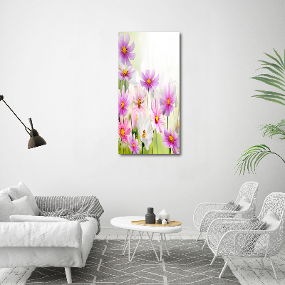 Quadro vetro verticale Fiori selvatici