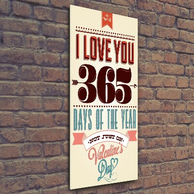 Quadro in vetro verticale San Valentino