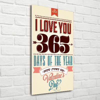 Quadro in vetro verticale San Valentino