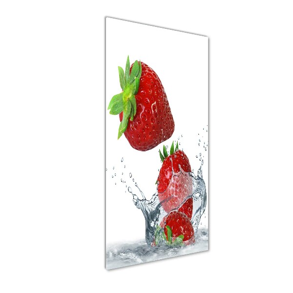 Quadro di vetro verticale Fragole