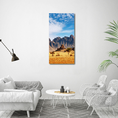 Quadro di vetro verticale Deserto dell'Hamilton