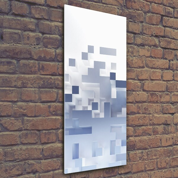 Quadro stampa su vetro verticale Astrazione cubica