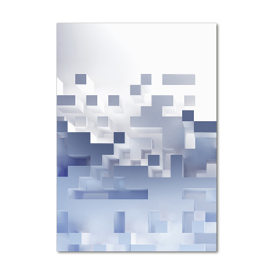 Quadro stampa su vetro verticale Astrazione cubica