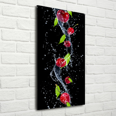 Quadro in vetro verticale Ciliegie