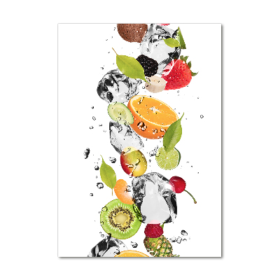Quadro stampa su vetro verticale Frutta e acqua