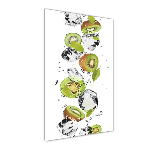 Quadro vetro verticale Kiwi e acqua