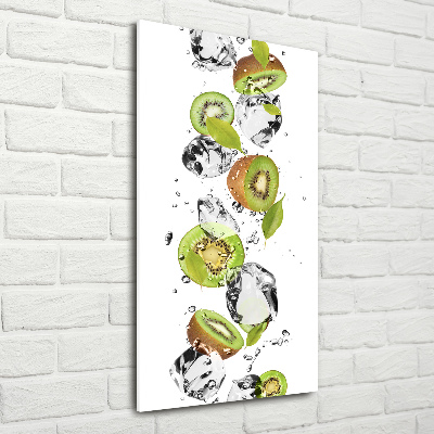 Quadro vetro verticale Kiwi e acqua