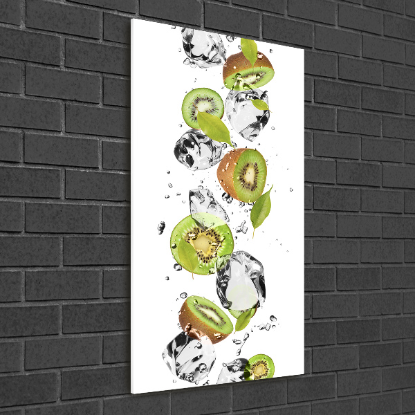 Quadro vetro verticale Kiwi e acqua