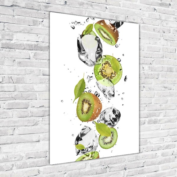 Quadro vetro verticale Kiwi e acqua