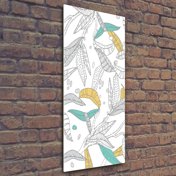 Quadro vetro verticale Foglie colorate