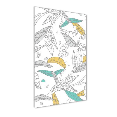 Quadro vetro verticale Foglie colorate