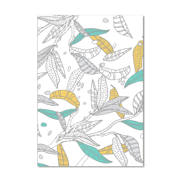 Quadro vetro verticale Foglie colorate