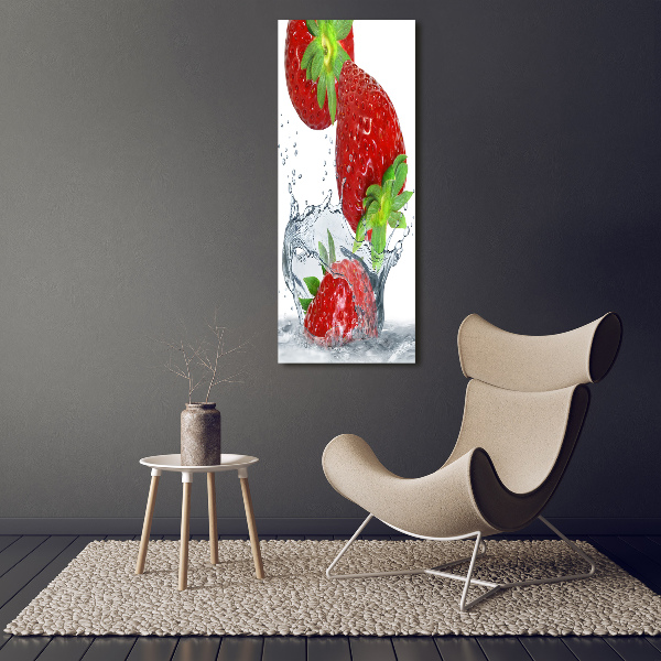Quadro di vetro verticale Fragole