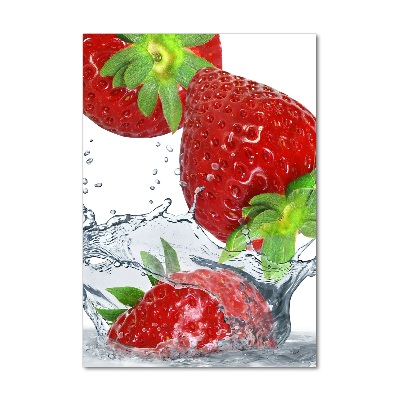 Quadro di vetro verticale Fragole