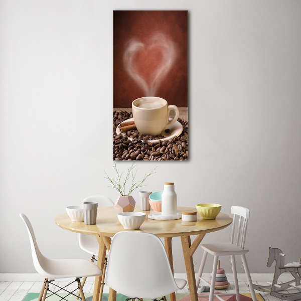 Quadro stampa su vetro verticale Caffè aromatico