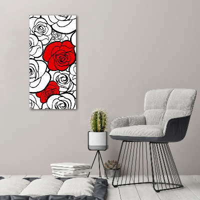 Quadro in vetro verticale Rose