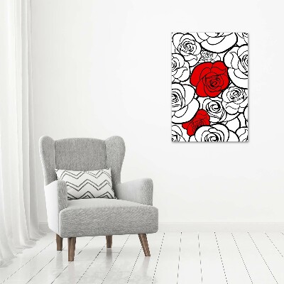 Quadro in vetro verticale Rose