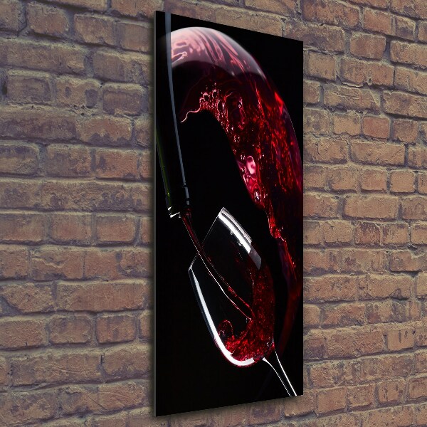 Quadro vetro verticale Vino rosso