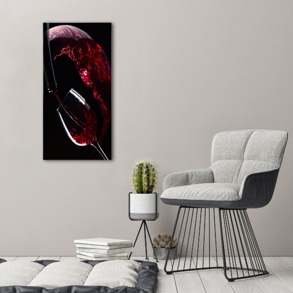 Quadro vetro verticale Vino rosso