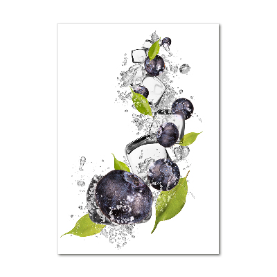 Quadro stampa su vetro verticale Bacche e ghiaccio