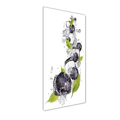 Quadro stampa su vetro verticale Bacche e ghiaccio