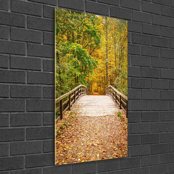 Quadro in vetro verticale Foresta in autunno
