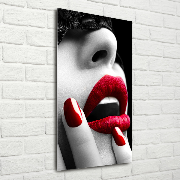 Quadro stampa su vetro verticale Maschera di pizzo