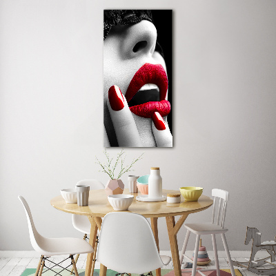 Quadro stampa su vetro verticale Maschera di pizzo