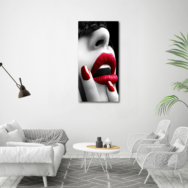 Quadro stampa su vetro verticale Maschera di pizzo