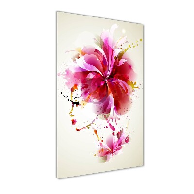 Quadro in vetro verticale Donna astratta