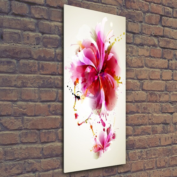 Quadro in vetro verticale Donna astratta