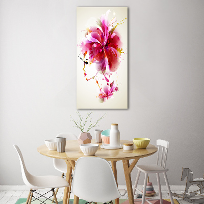 Quadro in vetro verticale Donna astratta