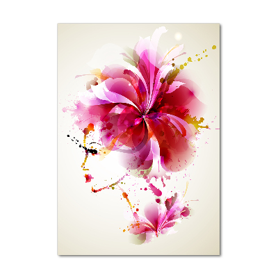 Quadro in vetro verticale Donna astratta