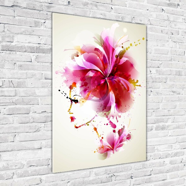 Quadro in vetro verticale Donna astratta