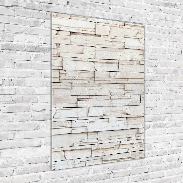 Quadro in vetro verticale Muro di pietra
