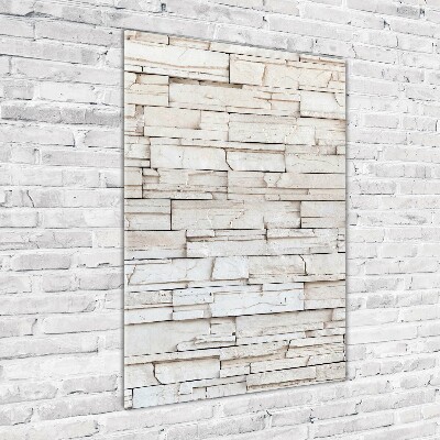 Quadro in vetro verticale Muro di pietra