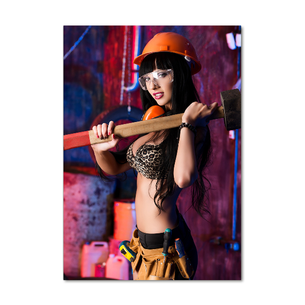 Quadro vetro verticale Lavoratrice