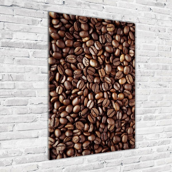 Quadro di vetro verticale Chicchi di caffè