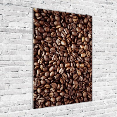 Quadro di vetro verticale Chicchi di caffè