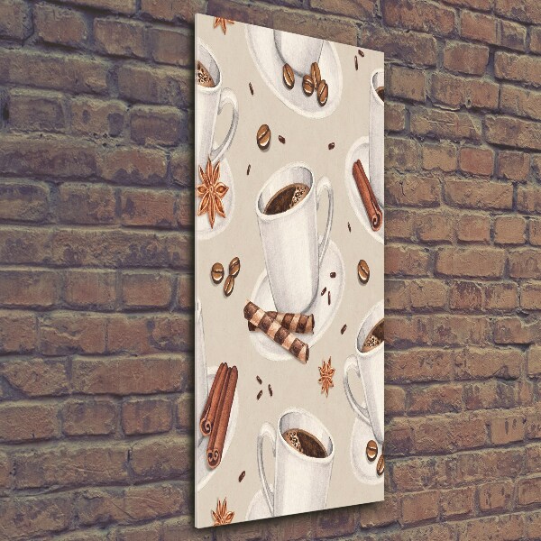 Quadro stampa su vetro verticale Una tazza di caffè