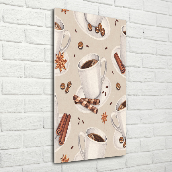 Quadro stampa su vetro verticale Una tazza di caffè