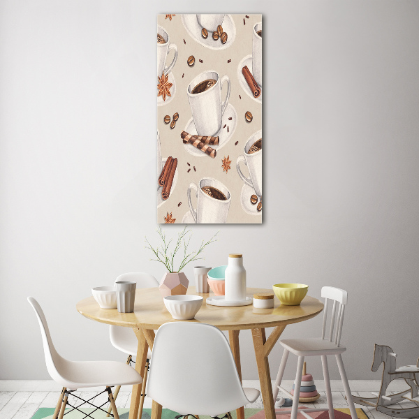 Quadro stampa su vetro verticale Una tazza di caffè