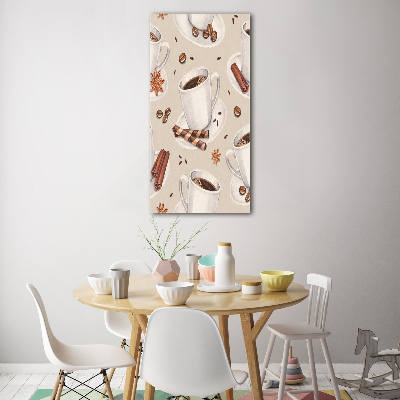 Quadro stampa su vetro verticale Una tazza di caffè