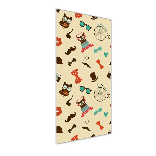 Quadro vetro verticale Occhiali da ciclista a forma di gufo